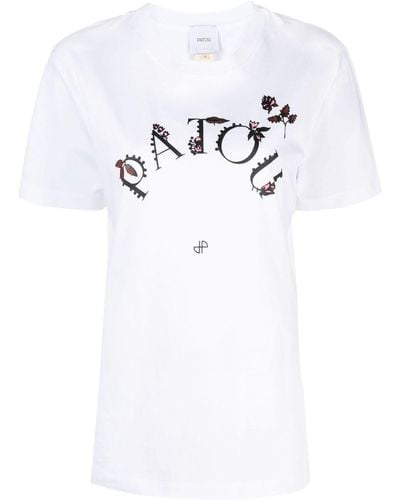 Patou Floral Logo-print T-shirt - White