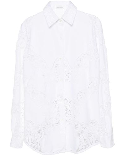 Magda Butrym Panelled guipure-lace shirt - Weiß