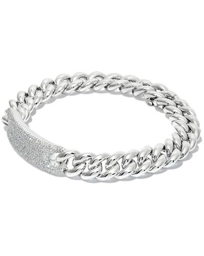 SHAY Bracelet ID en or blanc 18ct orné de diamants - Métallisé