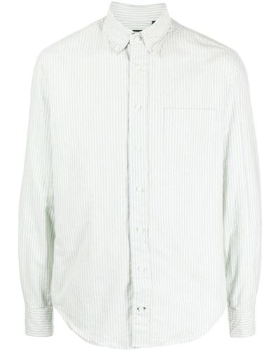 Gitman Vintage Gestreiftes Oxford-Hemd - Weiß