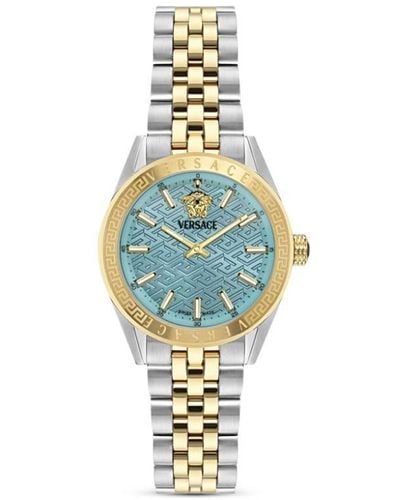 Versace V-code 36mm Horloge - Blauw