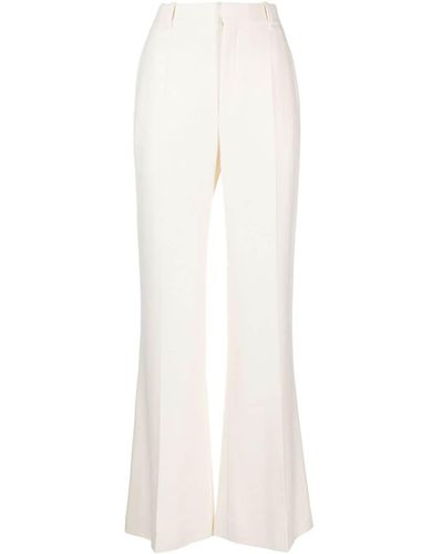 Chloé Pantalon évasé à taille haute - Blanc