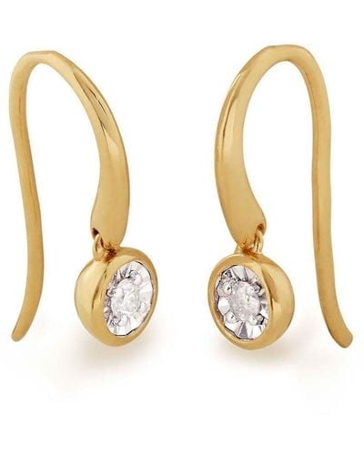 Monica Vinader 18kt Gold Plated Diamond Wire Earrings - Metallic