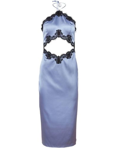 Fleur du Mal Robe mi-longue à dos-nu - Bleu
