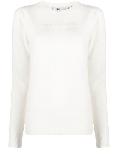 Rossignol Logo-embroidered Crew-neck Sweater - White