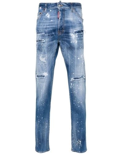 DSquared² Cool Guy Gerafelde Skinny Jeans - Blauw