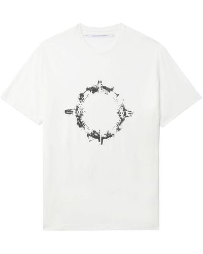Julius Abstract-print Crew-neck T-shirt - White