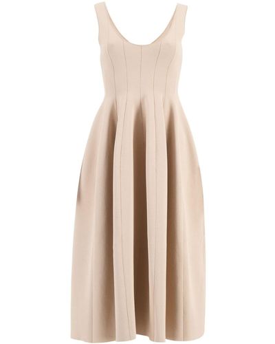 Altuzarra Spark U-neck Ribbed Midi Dress - Natural