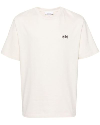 Lardini T-shirt en coton à logo imprimé - Blanc