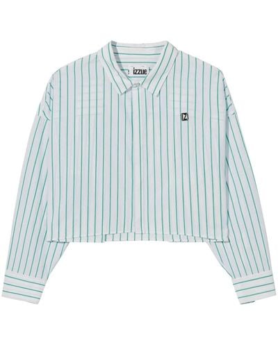 Izzue Striped Cotton Shirt - Blue