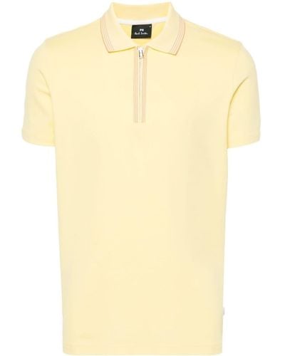PS by Paul Smith Pikee-Poloshirt mit gestreiften Rändern - Gelb