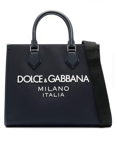 Dolce & Gabbana Logo-embossed Canvas Tote Bag - Black