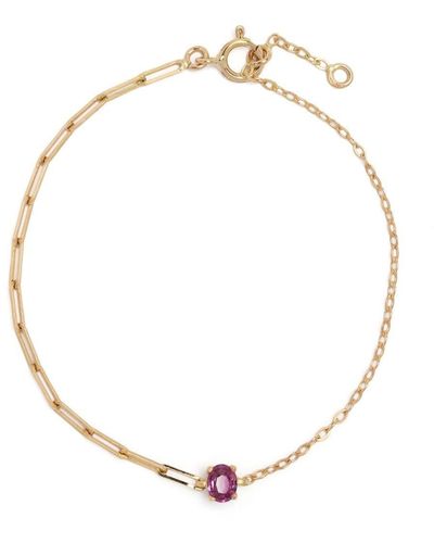 Yvonne Léon Pulsera Solitaire en oro amarillo de 18kt con rubí - Blanco