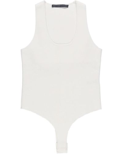 Zeynep Arcay U-neck Sleeveless Bodysuit - White