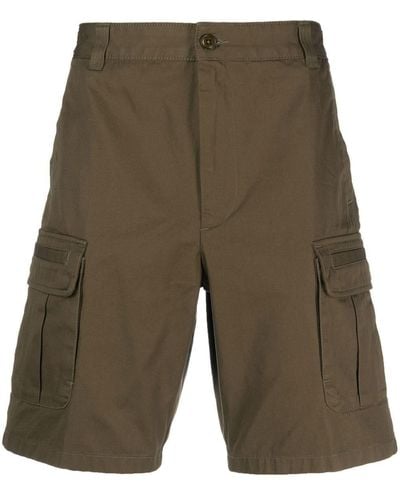 DIESEL Logo-embroidered Cotton Cargo Shorts - Green