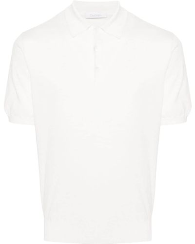 Cruciani Fijngebreid Poloshirt - Wit