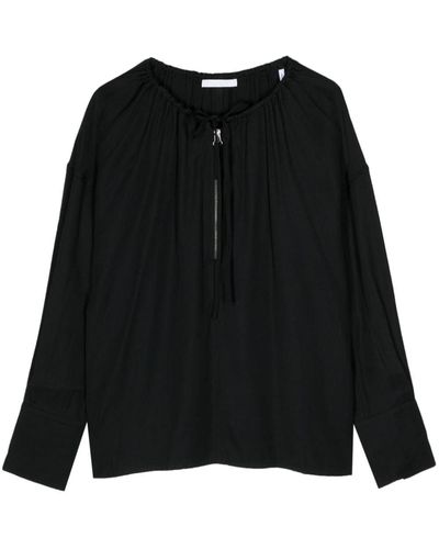 Helmut Lang Blouse à col zippé - Noir