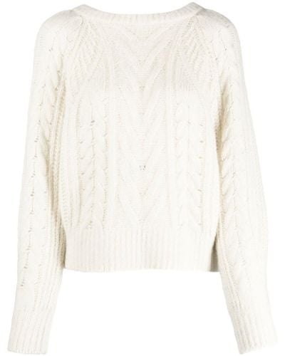 IRO Cable-knit Wool-blend Sweater - White