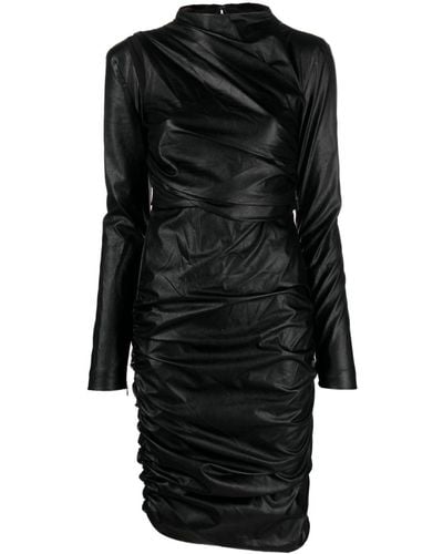 Tom Ford Faux-leather Ruched Dress - Black