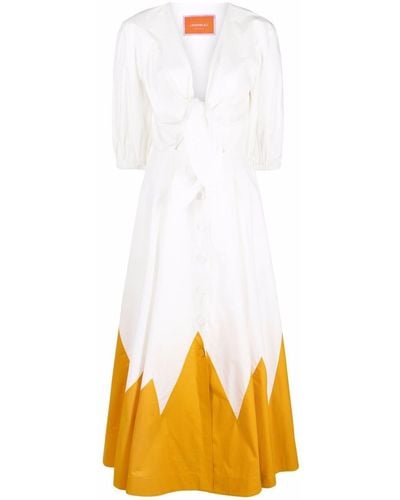 La DoubleJ Peek-a-boo Graphic-print Dress - White