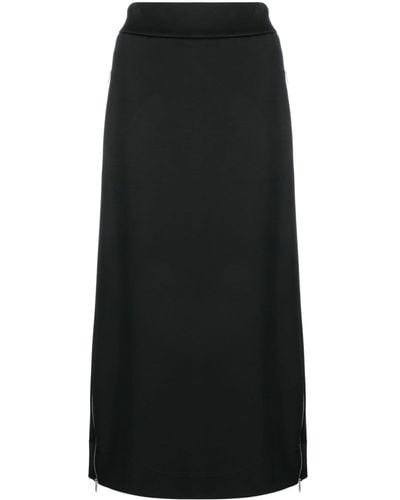 Jil Sander High-waisted Side-zips Midi Skirt - Black