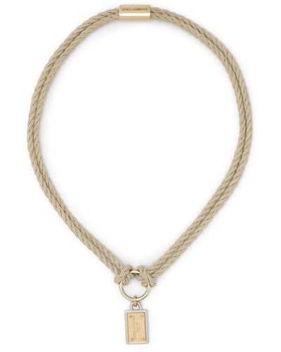 Dolce & Gabbana Collier corde « Marin » - Blanc