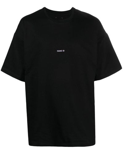 OAMC T-shirt en coton à logo brodé - Noir