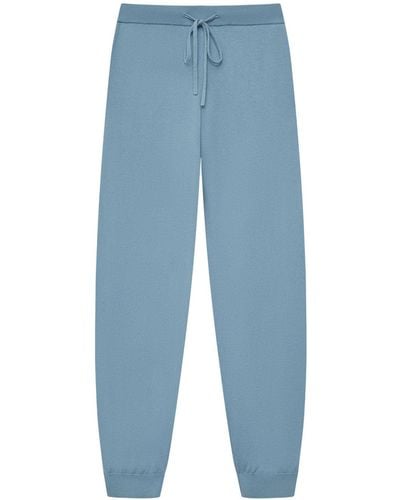 12 STOREEZ Drawstring Merino Wool Track Trousers - Blue