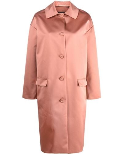 Rochas Single-breasted Satin Coat - Pink