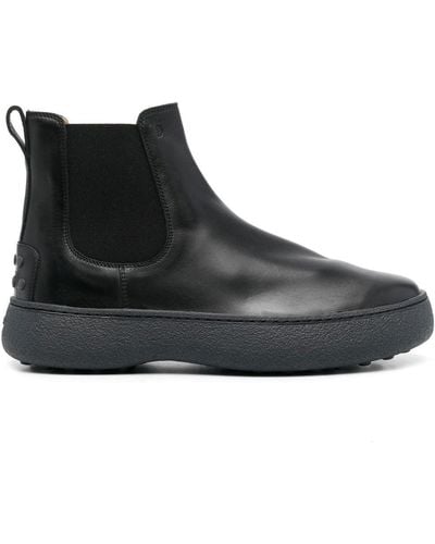 Tod's Tods W. G. Chelsea Boots In Leather - Black