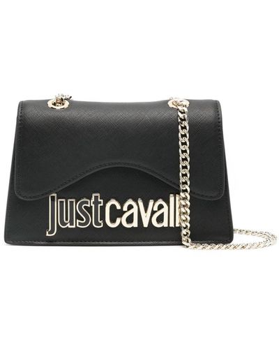 Just Cavalli Logo Lettering Shoulder Bag - Black