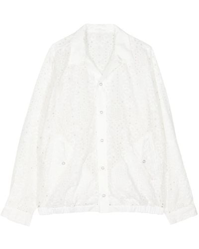 Toga Embroidered Press-stud Shirt Jacket - White
