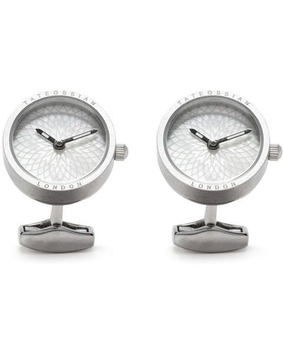 Tateossian Clock-design Silver-plated Cufflinks - Gray