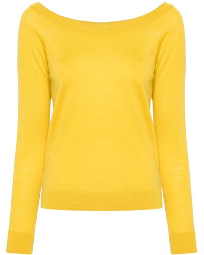 Semicouture Fine-knit Virgin Wool Jumper - Yellow