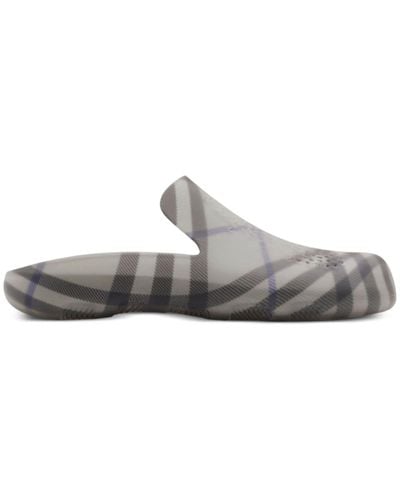 Burberry Stingray Checked-lining Slippers - White