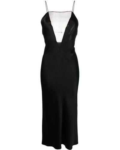 Stella McCartney Sheer-panel Midi Dress - Black