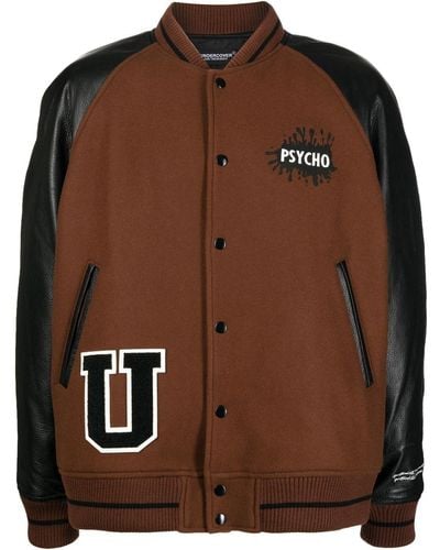 Undercover X Psycho Patch Bomber Jacket - Brown