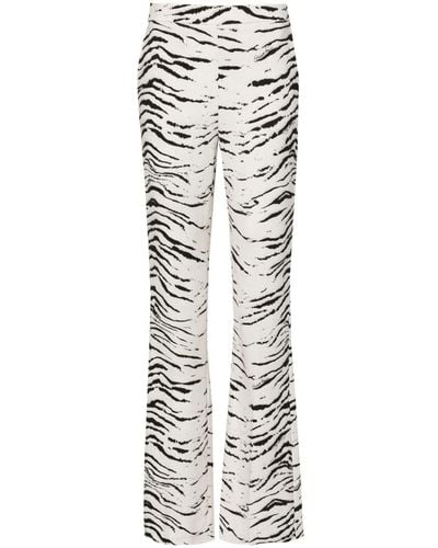 Elisabetta Franchi Schlaghose mit Zebra-Print - Weiß