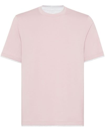 Brunello Cucinelli ダブルレイヤー Tシャツ - ピンク