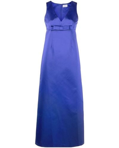 P.A.R.O.S.H. Sleeveless V-neck Maxi Dress - Blue