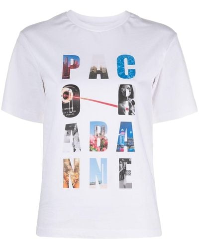 Rabanne T-shirt Met Logoprint - Wit