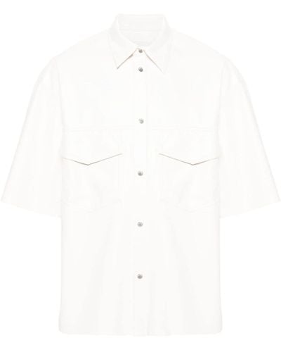 Nanushka Okobor Hemd aus Faux-Leder - Weiß