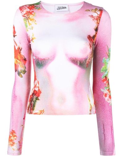 Jean Paul Gaultier T-Shirt mit Print - Pink