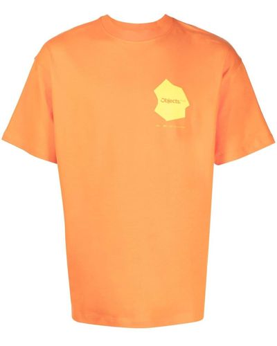 Objects IV Life Slogan-print T-shirt - Orange