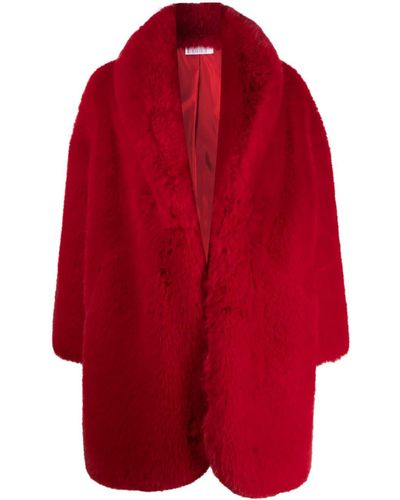 GIUSEPPE DI MORABITO Single-breasted Faux-fur Coat - Red