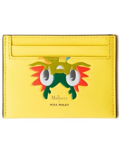 Mulberry X Mira Mikati Dragon-print Leather Cardholder - Yellow