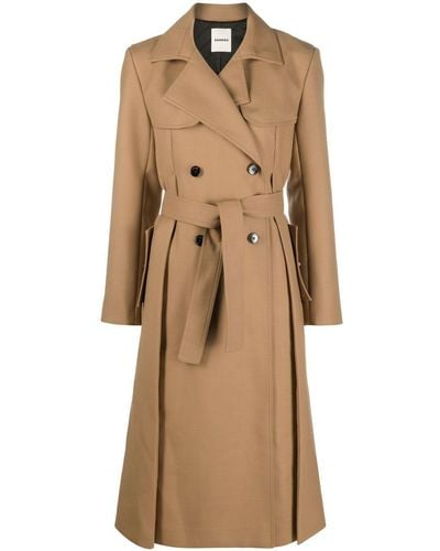 Sandro Corentin Double-breasted Trench Coat - Natural