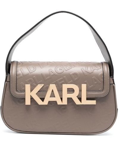 Karl Lagerfeld Shopper mit Logo-Prägung - Weiß