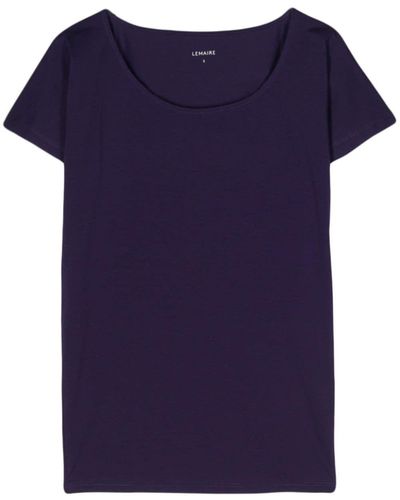 Lemaire T-Shirt mit U-Boot-Ausschnitt - Blau