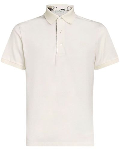 Etro Poloshirt mit Pegaso-Stickerei - Weiß